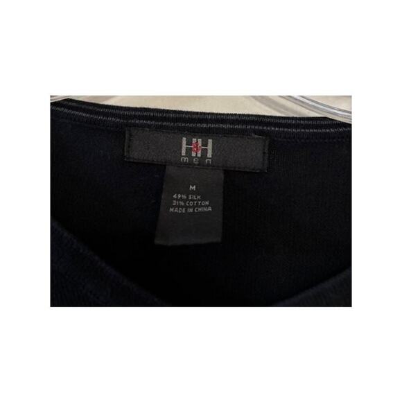 H&H Men's Medium Argyle V-neck Sweater Long Sleeve Pullover Silk Cotton Blend - Picture 4 of 6